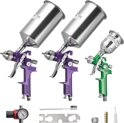 Vevor Spray Gun 3-Piece Air Spray Gun Kit New