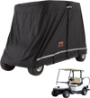 VEVOR 2+2 Passenger Golf Cart Cover, 600D Polyester Full Cover, Suitable for 2+2 Seats Golf Carts, Waterproof, Sunproof, and Dustproof Outdoor Golf Cart Cover with Three Zipper Doors, Black