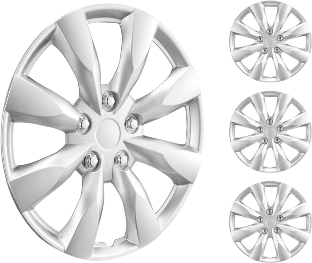 VEVOR Wheel Rim Cover Hubcaps, 16 in Diameter, Sturdy & Durable Scratch-Resistant Hubcap with Snap & Valve Nozzle Hole, ABS & PC Hubcap with High Rigidity & Less Wind Drag, Fits for All Weather Use