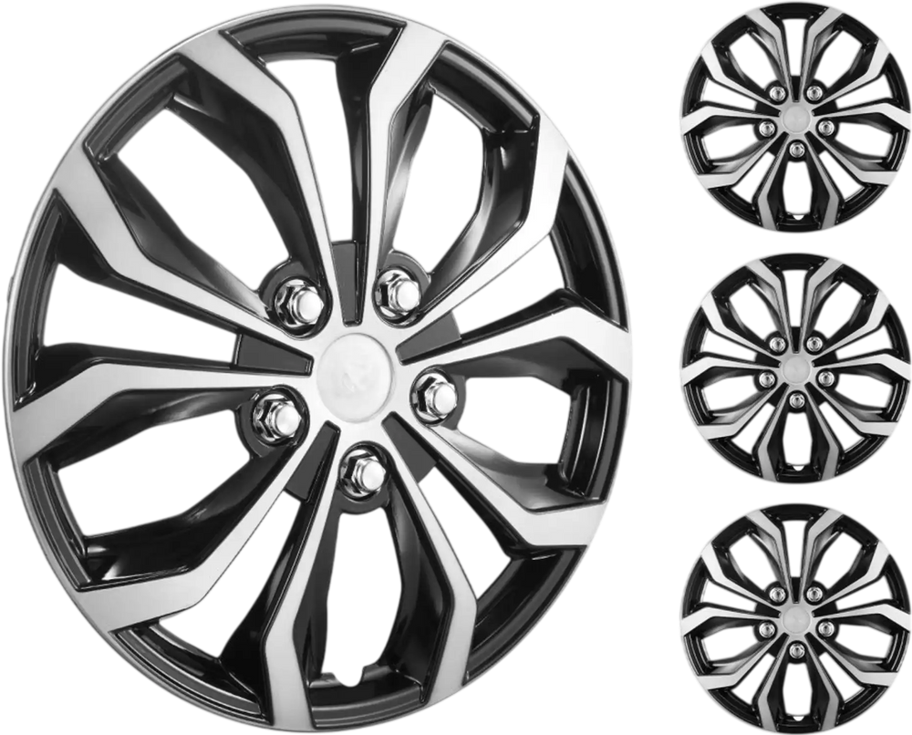 VEVOR Wheel Rim Cover Hubcaps, 16 in Diameter, Sturdy & Durable Scratch-Resistant Hubcap with Snap & Valve Nozzle Hole, ABS & PC Hubcap with High Rigidity & Less Wind Drag, Fits for All Weather Use