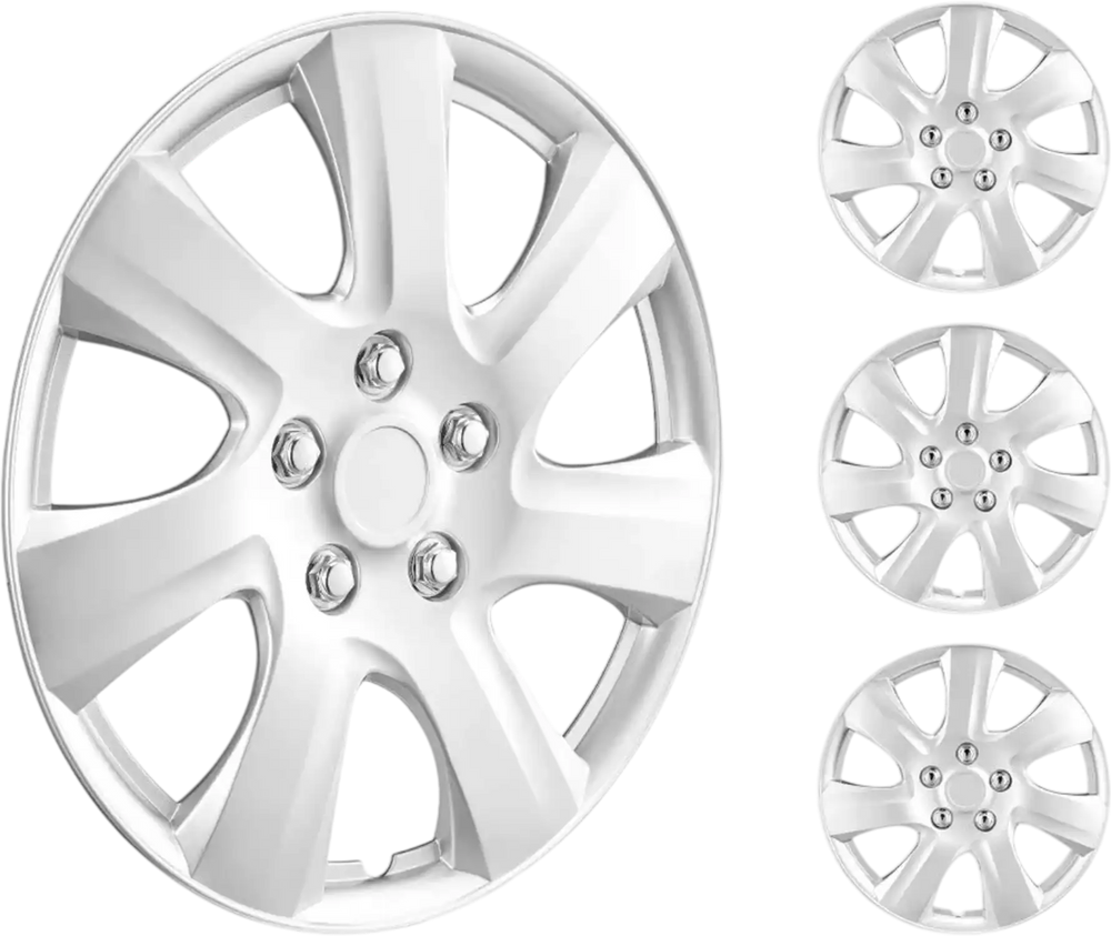 VEVOR Wheel Rim Cover Hubcaps, 16 in Diameter, Sturdy & Durable Scratch-Resistant Hubcap with Snap & Valve Nozzle Hole, ABS & PC Hubcap with High Rigidity & Less Wind Drag, Fits for All Weather Use