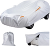 VEVOR Car Cover, Car Cover Waterproof for Dodge Challenger Full Size Sedan, Custom-fit All Weather Sun Rain Wind Dust Snow Protection Full Exterior Covers with Door Zipper and Cotton Lining, Silver