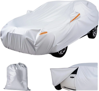 VEVOR Car Cover, Car Cover Waterproof for Toyota RAV4 Compact SUV, Custom-fit All Weather Sun Rain Wind Frost Dust Snow Protection Full Exterior Covers with Door Zipper and Cotton Lining, Silver