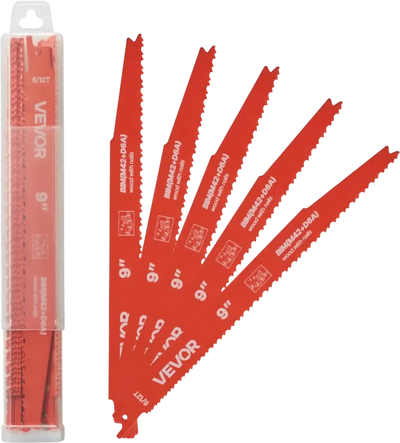 Vevor Reciprocating Saw Blades 25-Pack Bi-Metal 6-12 TPI for Nail-Embedded Wood New