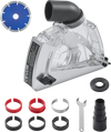 VEVOR Cutting Dust Shroud for Angle Grinders, Universal 4-5 in Angle Grinder Dust Shroud with 6 Clamping Washers & 5 in Diamond Grinding Cup Wheel, Adjustable Cutting Depth, Connect to Vacuum Cleaner