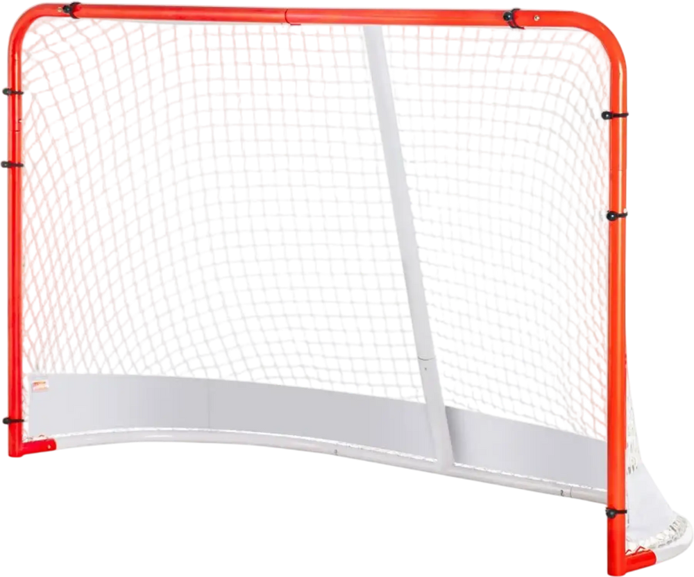 VEVOR Street Hockey Net, Indoor Outdoor Steel Hockey Goal, Official Regulation Pro Hockey Training Goal Set, Portable Hockey Goal with Net, Easy Assemble, 72" x 48", White/Red