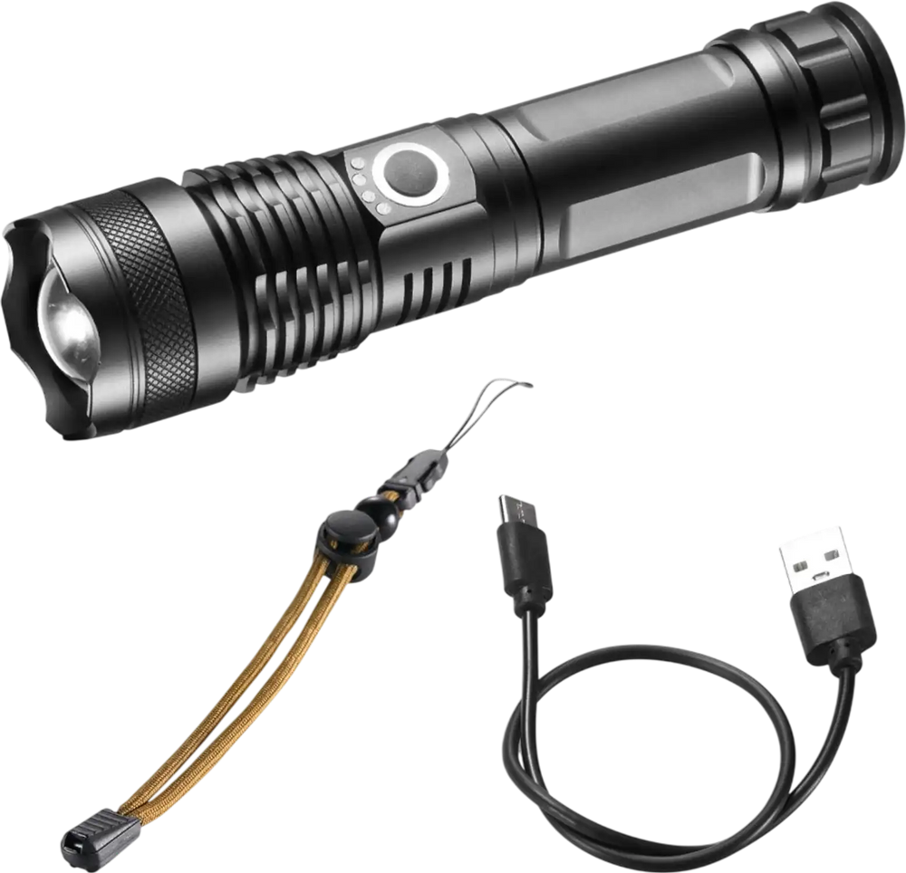 VEVOR 10000 Lumen High Lumens Flashlight, 5 Lighting Modes Rechargeable, IPX4 LED Waterproof Flashlight, Powerful aluminum alloy Handheld Flashlight for Camping Hiking Biking Fishing Night Running