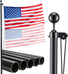 VEVOR Flag Pole, 16ft Heavy Duty Sectional Flagpole Kit for Outside House In Ground, Extra Thick Outdoor Aluminum Flagpole Kit with 3x5 American Flag for Yard, Residential or Commercial Use, Black