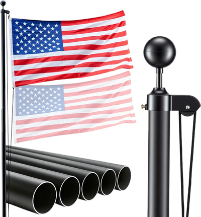 Vevor Flag Pole 16' Heavy Duty Sectional Kit for Outside House In Ground New