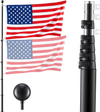 VEVOR Flag Pole, 30ft Heavy Duty Telescopic Flagpole Kit for Outside House In Ground, Extra Thick Outdoor Aluminum Flagpole Kit with 3x5 American Flag for Yard, Residential or Commercial Use, Black