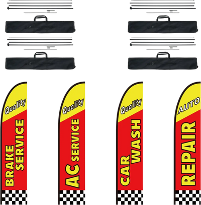 Vevor Feather Flag Kit Auto Repair Advertising Banner Set 16.3' New