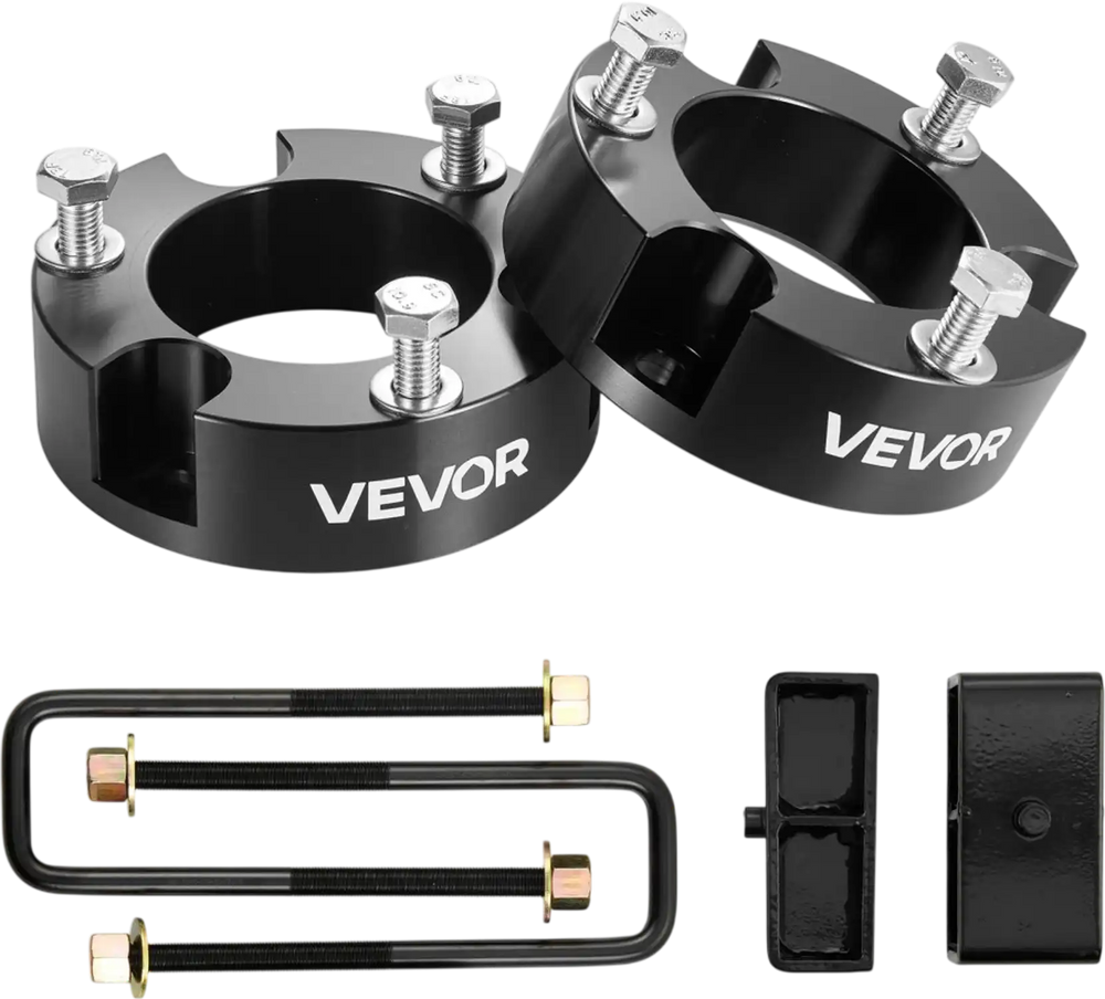 VEVOR 3 Inch Front and 2 Inch Rear Leveling Lift Kit for 2005-2021, 2022, 2023 Toyota Tacoma 2WD/4WD, Chassis Level Kit with 2 Front Strut Spacers, 2 Rear Lift Blocks, 4 U-Bolts, Suspension Level Kit