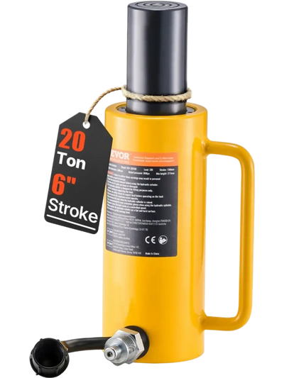 VEVOR Hydraulic Cylinder Jack, 20 Ton Solid Ram Hydraulic Cylinder, 6 Inch Stroke Single Acting Hydraulic Cylinder, with Quick Connector Portable Hydraulic Solid Jack Hydraulic Lifting Cylinders