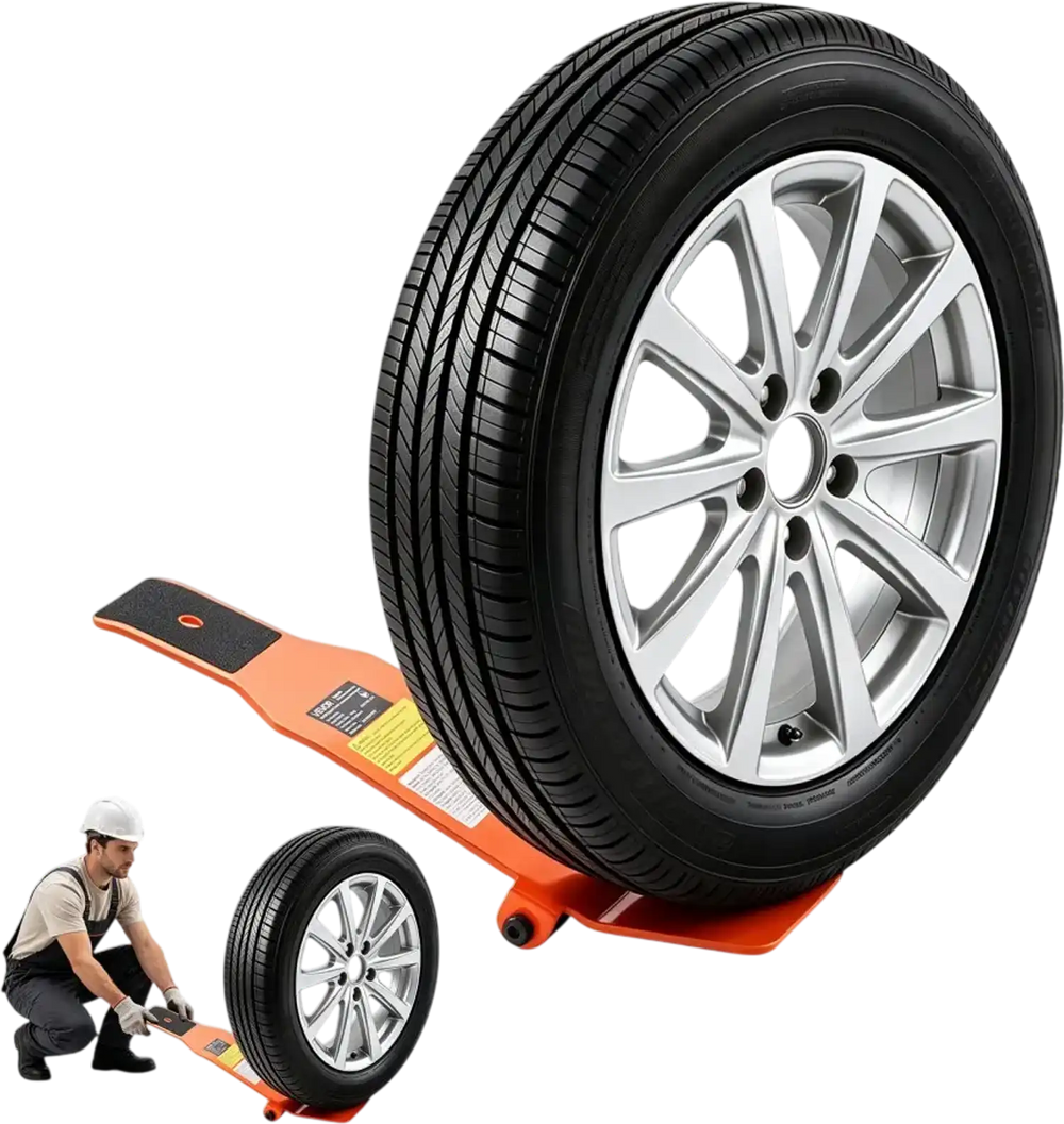 VEVOR Tire Wheel Dolly, 350LBS Heavy Duty Steel Tire Lifting Jack Tool, Fits ≤35 in Tires, Smooth Rolling Tire Lifter for Car SUV Truck, Compact and Portable for Workshops & Home Garages