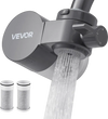 VEVOR Faucet Mount Water Filter, Horizontal Water Purifier for Sink Tap, Carbon Fiber Filter, Removes Chlorine Lead with 3 Filters, Fits Most Kitchen or Bathroom Faucets, Gray