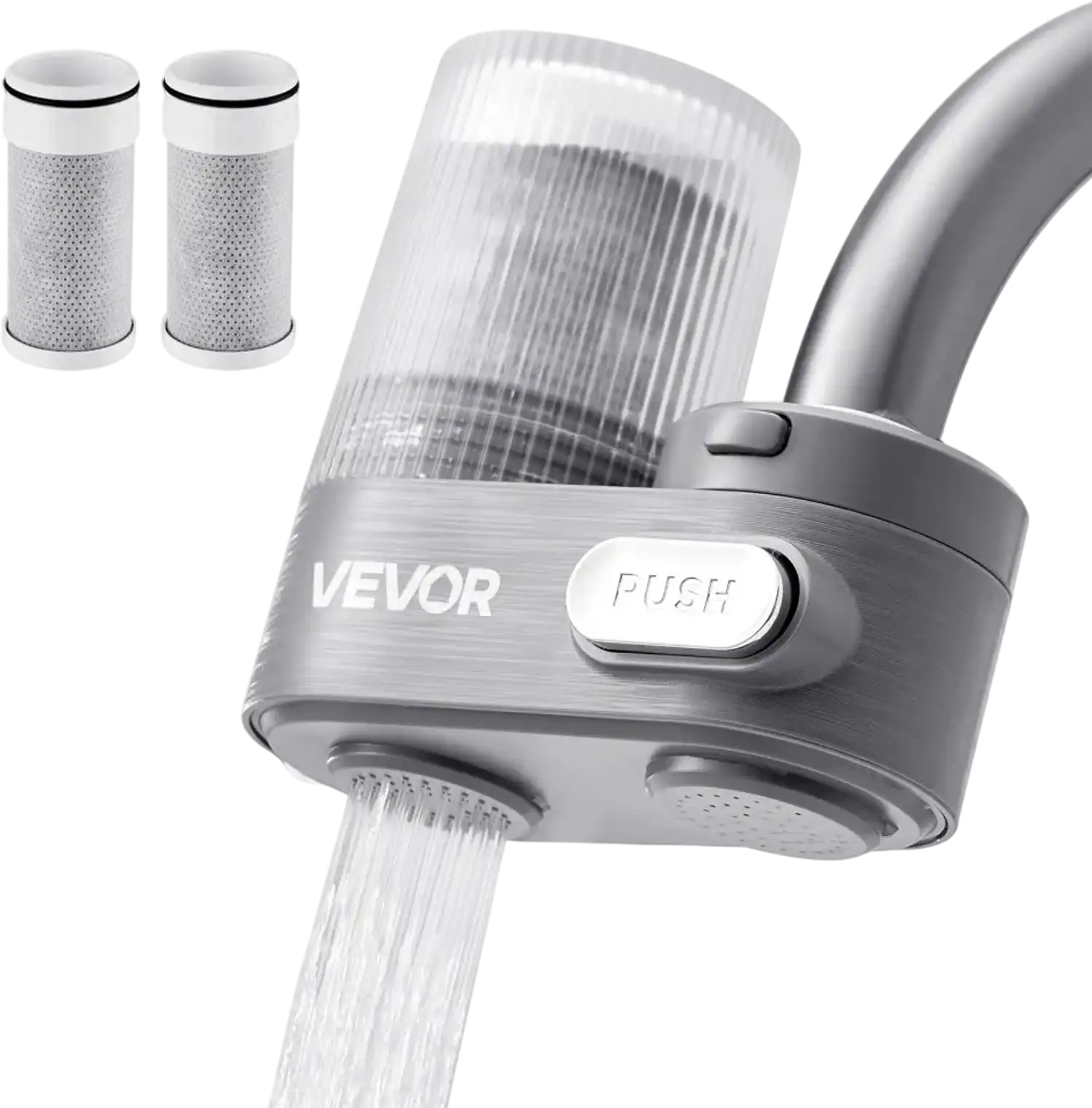 Vevor Faucet Mount Water Filter Vertical Sink Purifier Gray New