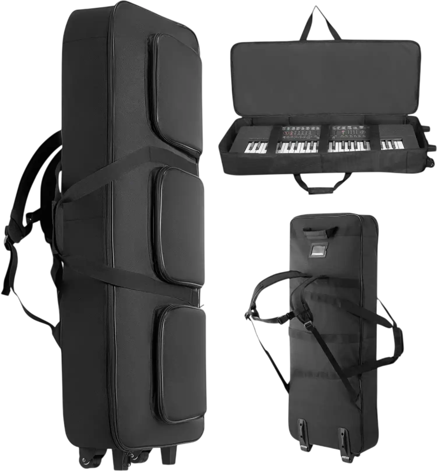 Vevor Keyboard Case 88-Key Rolling Piano Gig Bag with Wheels New