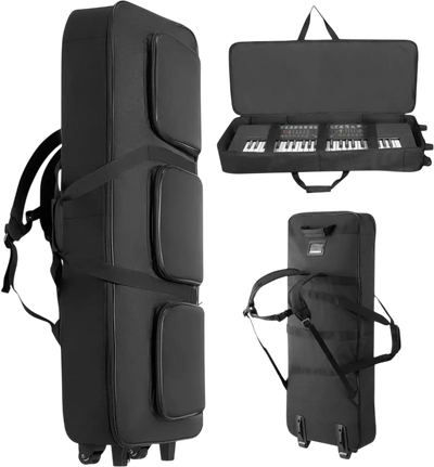 Vevor Keyboard Case 88-Key Rolling Piano Gig Bag with Wheels New