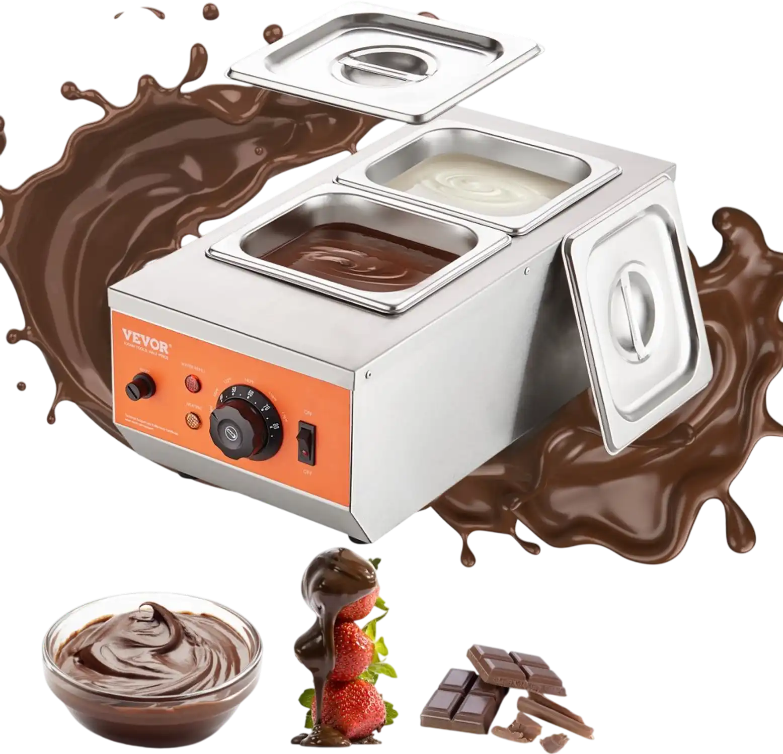 Vevor Chocolate Tempering Machine 9 lbs 2-Tank Stainless Steel Melting Pot New