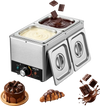 VEVOR Chocolate Melting Machine, 3 Cook Modes, 2 Tanks 9 Lbs Choc Melter, 86℉ - 230℉, 3 Cook Modes, 800W Power, Water Bath Heat System, 1/6 x 2 Pans, Stainless Steel, Cheese Warmer, Commercial & Home