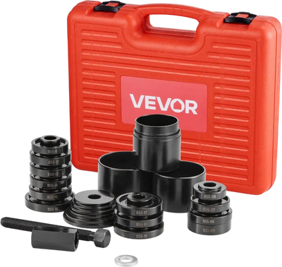 VEVOR Wheel Bearing Press Kit, 23 PCS FWD Bearing Puller Tools, for Front Wheel Drive Bearing Removal and Installation, Wheel Bearing Tool with Sliding Screw, Bushings, Sleeve Plates, Storage Case