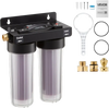 VEVOR Deionized Water System for Car Wash, Spotless Car Wash Water System with 2 x 0.5L Color Changing Resin, Spot-Free Deionized Water Filter for Cars RVs Motorcycles Windows