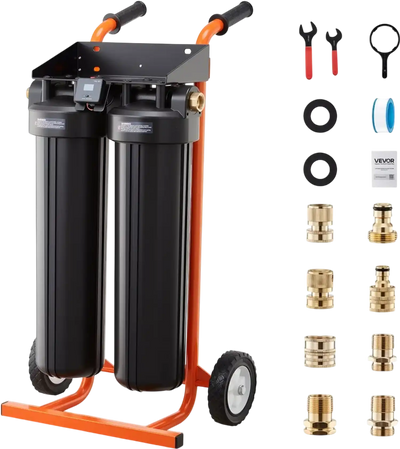 VEVOR Deionized Water System for Car Wash, Spotless Car Wash Water System with 2 x 4L DI Resin & TDS Meter, Portable Sport-Free Water Deionizer Filter for Cars RVs Motorcycles Windows
