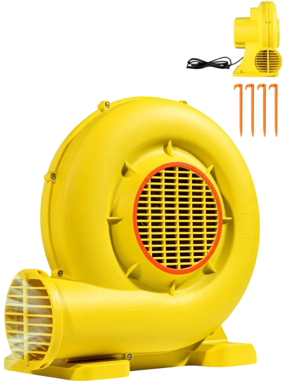 VEVOR Inflatable Blower, 750W&950W, 1.3 HP Bounce House Blower, Pump Commercial Air Blower for Inflatables, 3300RPM Bouncy Castle Electric Air Blower Fan Perfect for Bounce House, Waterslides, Yellow