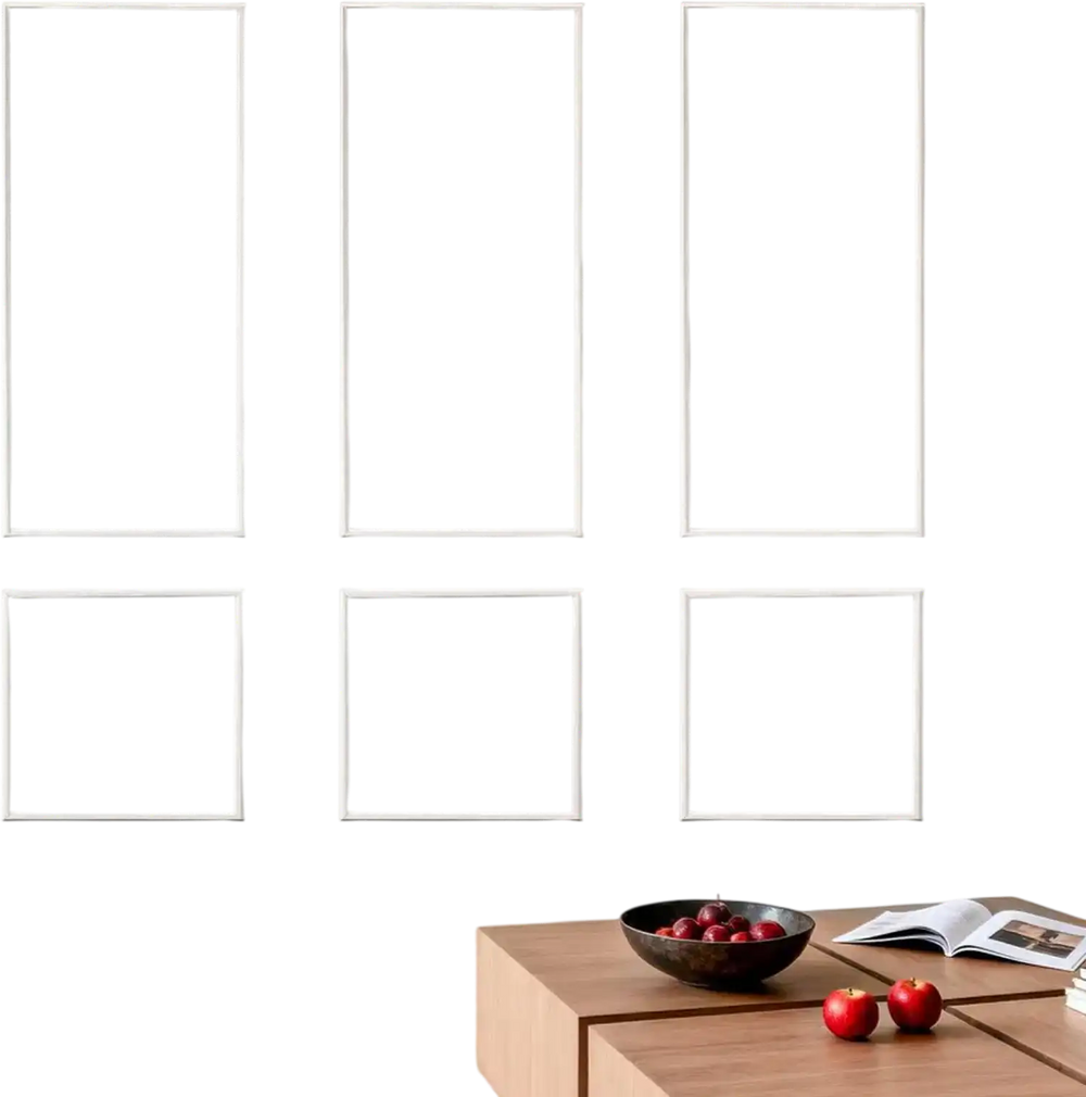 VEVOR Wall Molding 3 Pack, Wainscoting Panels Kit, Lightweight Paintable Polystyrene, Easy to Install, Waterproof Accent Wall Trim for Interior Décor Living Room, Bedroom, White (24x54 + 24x24 in)
