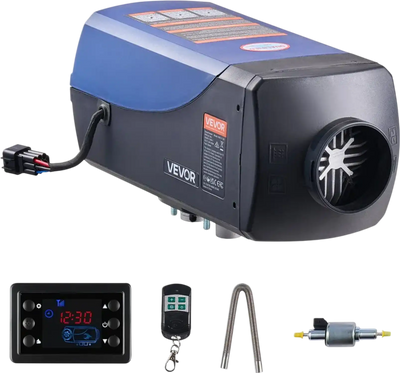 VEVOR Diesel Heater, 8KW, DC 12V/24V, Portable Diesel Air Heater with Remote Control and LCD Screen, Fast Heating Low Noise, 2.6 Gal Large Fuel Tank for Vehicles, Vans, RVs, Campers, and Trucks