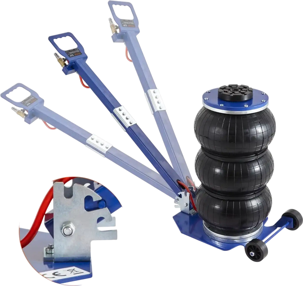 VEVOR Air Jack, 3 Ton/6600 lbs Triple Bag Air Jack, Airbag Jack with Six Steel Pipes, Lift up to 17.7", 3-5 s Fast Lifting Pneumatic Jack, with Adjustable Long Handles for Cars, Garages, Repair (Blue)