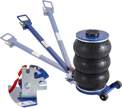 VEVOR Air Jack, 5 Ton/11000 lbs Triple Bag Air Jack, Airbag Jack with Six Steel Pipes, Lift up to 18.5 inch/470 mm, 3-5 s Fast Lifting Pneumatic Jack, with Adjustable Handle for Car, Garage, Repair