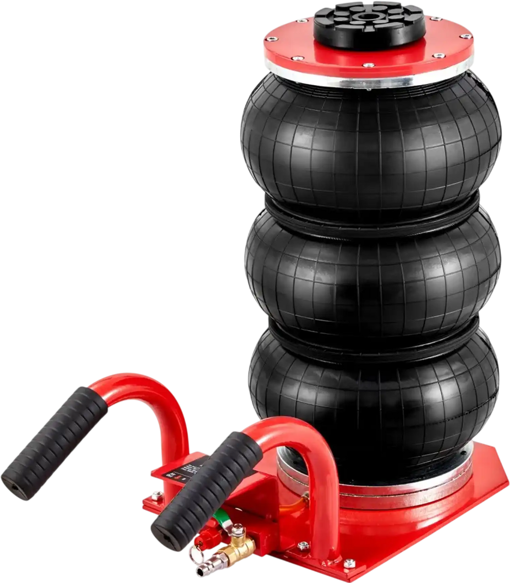VEVOR Air Jack, 3 Ton/6600 lbs Triple Bag Air Jack, Airbag Jack with Six Steel Pipes, Lift up to 17.7 inch/450 mm, 3-5 s Fast Lifting Pneumatic Jack, with Side Handles for Car, Garage, Repair (Red)