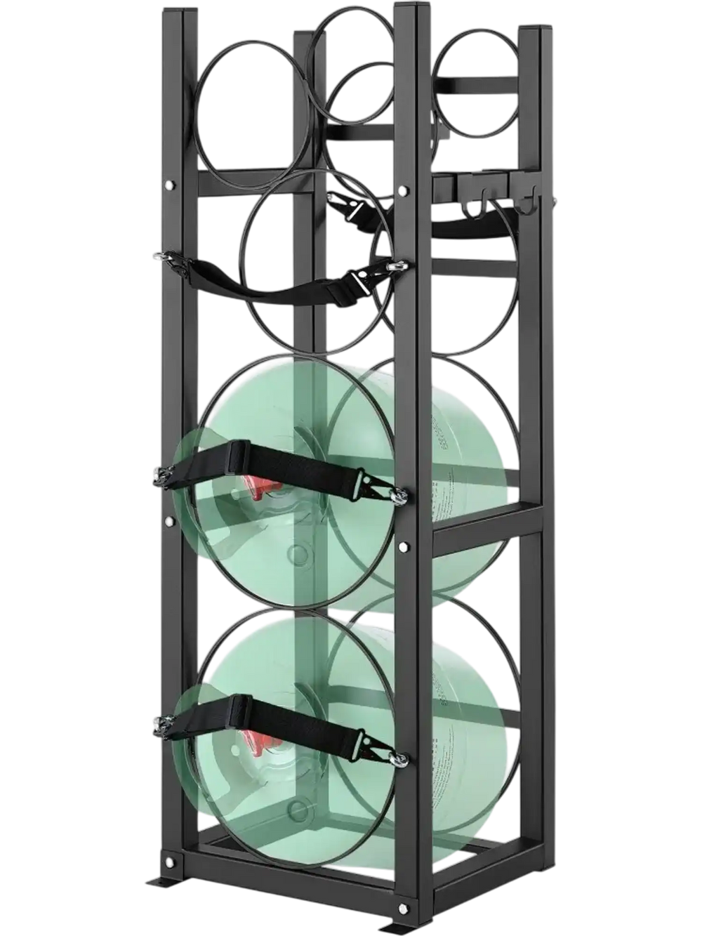 VEVOR Refrigerant Tank Rack, with 2 x 30lbs and Other 3 Small Bottle Tanks, Cylinder Tank Rack 12.79x12.99x47.12 in, Refrigerant Cylinder Rack and Holders for Freon, Gases, Oxygen, Nitrogen