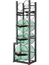 VEVOR Refrigerant Tank Rack, with 1 x 50lb, 2 x 30lb and Other 3 Small Bottle Tanks, Cylinder Tank Rack 15.55x12.99x49.8 in, Refrigerant Cylinder Rack and Holders for Freon, Gases, Oxygen, Nitrogen