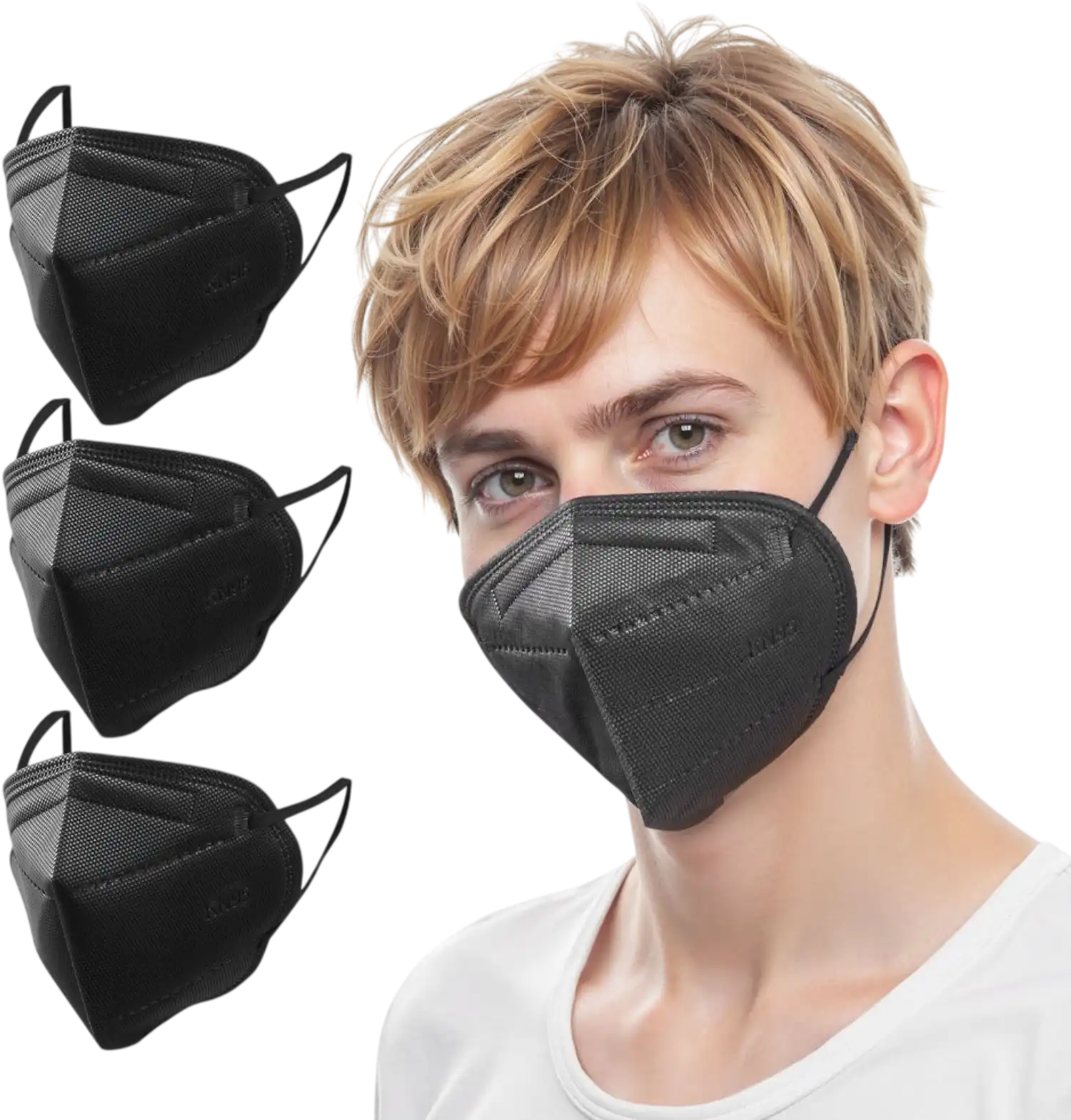 Vevor KN95 Mask 50 Pack 5-Layer Black Disposable Face Masks New