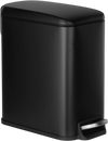 VEVOR Slim Bathroom Trash Can, 11.4 x 5.71 x 10.7 Inch Small Bedroom Trashcan with Step Pedal & Soft Close Lid, 6L Steel Garbage Can with Detachable Inner Bin, for Kitchen, Home, Dorm, Office, Black