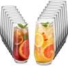 VEVOR Drinking Glasses Set, 16-Piece Crystal Glass Cups, Elegant Mixed Glassware Set, with 8 Pcs 18.26 Oz Highball and 8 Pcs 11.5 Oz Cocktail Drinkware for Kitchen, Beer, Smoothie, Juice, Soda, Wine