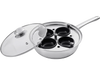 VEVOR Egg Poacher Pan, 4-Cup Poached Egg Maker, Stainless Steel Poaching Pan and Frying Skillet, with 4 Nonsitck Detachable Large Cups, Lid, and Silicone Spatula, Compatible with Induction Stovetop