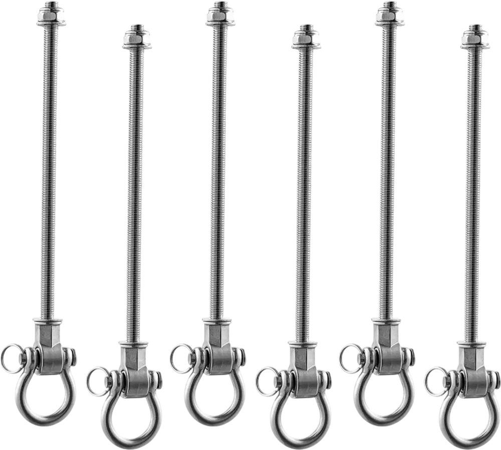 VEVOR Swing Hangers, 6 Pack Heavy Duty Swing Brackets, 850 lbs Each Load Capacity, Smooth Bearing, Stainless Steel Hangers, Ideal for Hammocks Playground Porch Yoga Boxing Bag Indoor Outdoor, Silver