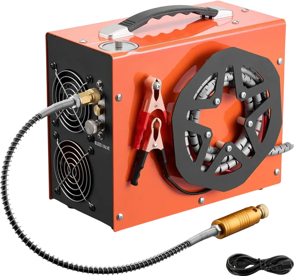 VEVOR PCP Air Compressor 4500PSI PCP Airgun Compressor & Built-in Converter, Auto Stop 350W DC12V/AC120V Portable Paintball Tank Compressors for Air Rifle, Scuba Diving Bottle