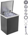 VEVOR Drop in Ice Chest, 14"L x 12"W x 18"H Stainless Steel Ice Cooler, Commercial Ice Bin with Hinged Cover, 40 qt Outdoor Kitchen Ice Bar, Drain-pipe and Drain Plug Included, for Cold Wine Beer