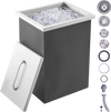 VEVOR Drop in Ice Chest, 14"L x 12"W x 18"H Stainless Steel Ice Cooler, Commercial Ice Bin with Cover, 40 qt Outdoor Kitchen Ice Bar, Drain-pipe and Drain Plug Included, for Cold Wine Beer