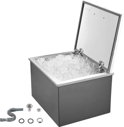 Vevor Ice Bin 44.7 QT Drop-In Stainless Steel Cooler with Flip Lid New