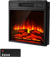 VEVOR Electric Fireplace Insert, 18 inch Recessed and Wall Mounted with Adjustable 3 Flame Brightness Levels & 24h Timer & Remote Control, Indoor Heater w/ Overheat Protection, 5000BTU Black