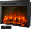 VEVOR Electric Fireplace Insert, 28.5 inch Recessed and Wall Mounted with Adjustable Flame Color Brightness & 8h Timer & Remote Control, Indoor Heater w/ 750W/1500W Dual Heating Modes, 5000BTU Black