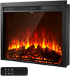 VEVOR Electric Fireplace Insert, 35 inch Recessed and Wall Mounted with Adjustable Flame Color Brightness & 8h Timer & Remote Control, Indoor Heater w/ 750W/1500W Dual Heating Modes, 5000BTU Black
