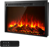 VEVOR Electric Fireplace Insert, 40 inch Recessed and Wall Mounted with Adjustable Flame Color Brightness & 8h Timer & Remote Control, Indoor Heater w/ 750W/1500W Dual Heating Modes, 5000BTU Black