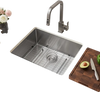 VEVOR 24-inch Kitchen Undermount Single Bowl Sinks, Stainless Steel Drop-In Farmhouse Basin with Accessories, Household Dishwasher Sinks for RV, Prep Kitchen, Laundry Room, Bar