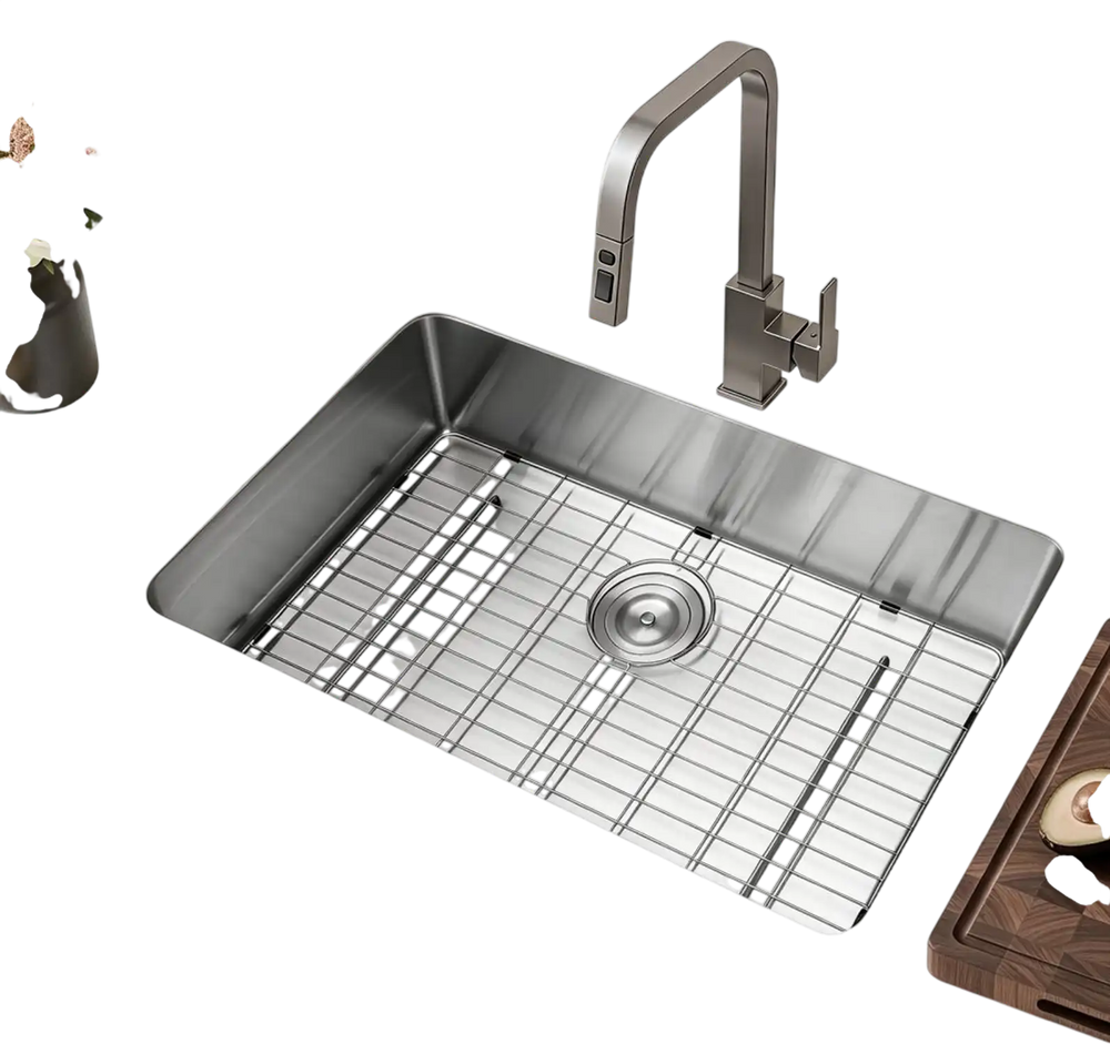 VEVOR 30-inch Kitchen Undermount Single Bowl Sinks, Stainless Steel Drop-In Farmhouse Basin with Accessories, Household Dishwasher Sinks for RV, Prep Kitchen, Laundry Room, Bar